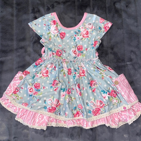 18/24 M Cheeky Plum Like New Twirl Dress w/Pockets - Picture 3 of 14